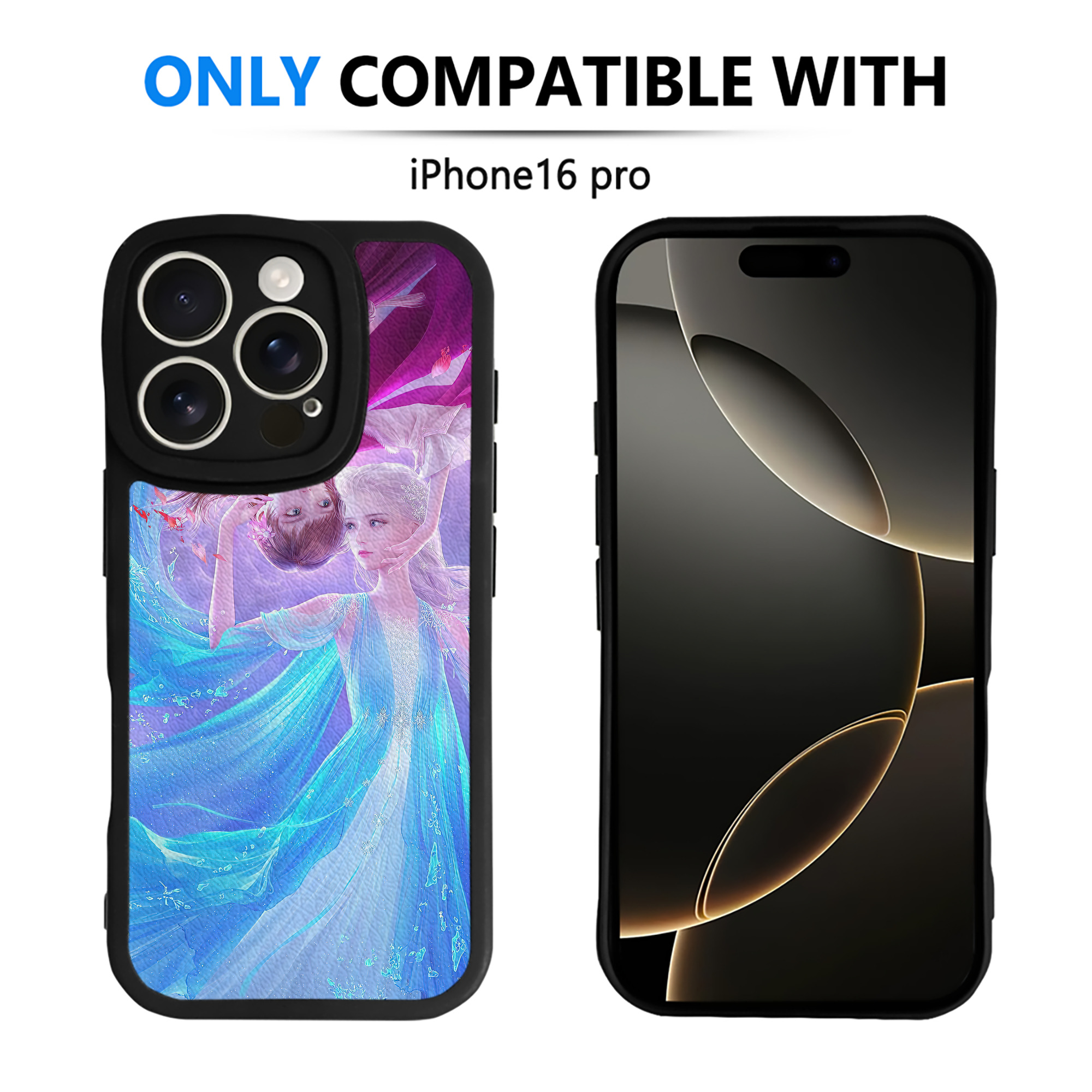 （画像用） アナと雪の女王 アンナ エルサ Frozen Anna Elsa 【iPhone 16シリーズ対応】シリコンスマホケース（レザー調） 材質：シリコン